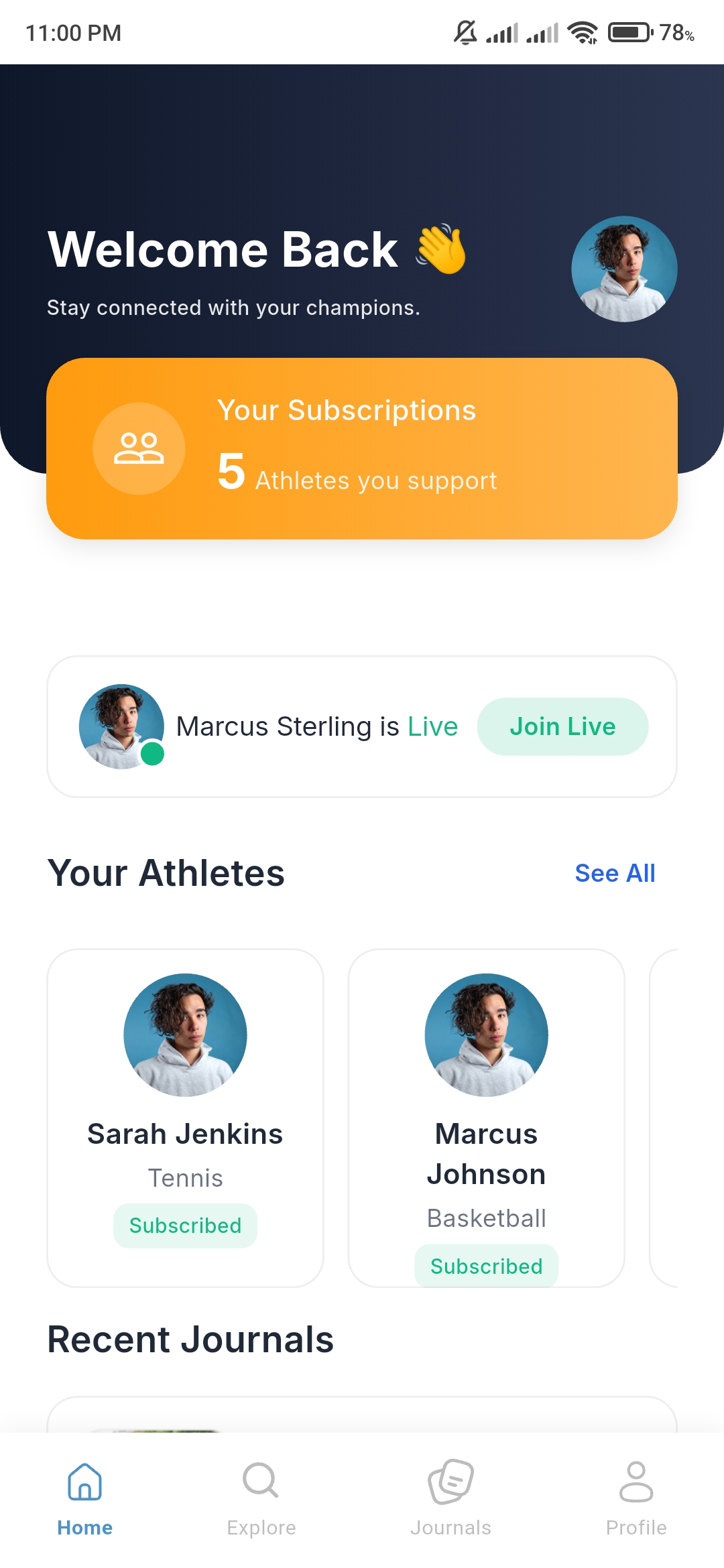 Fan App Screen